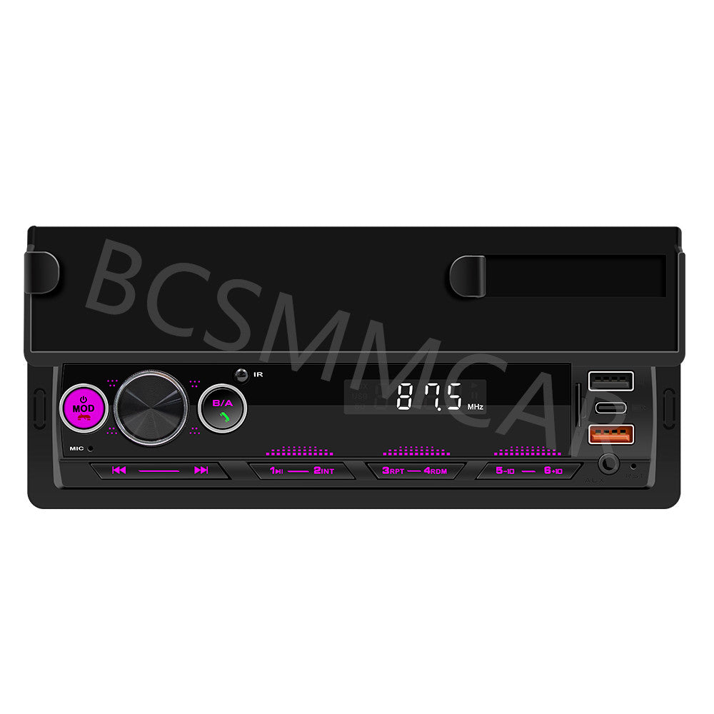 1 DIN Car Stereo Radio MP3 Player Bluetooth In Dash Audio USB/AUX W/Phone Holder