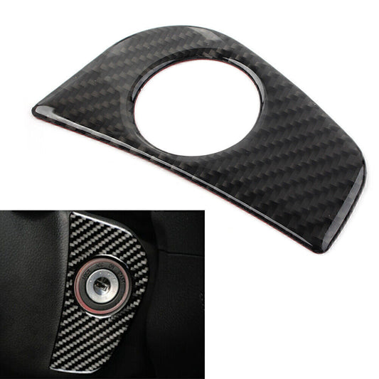 Carbon fiber ignition switch start button frame trim for 2013-18 for Subaru Forester