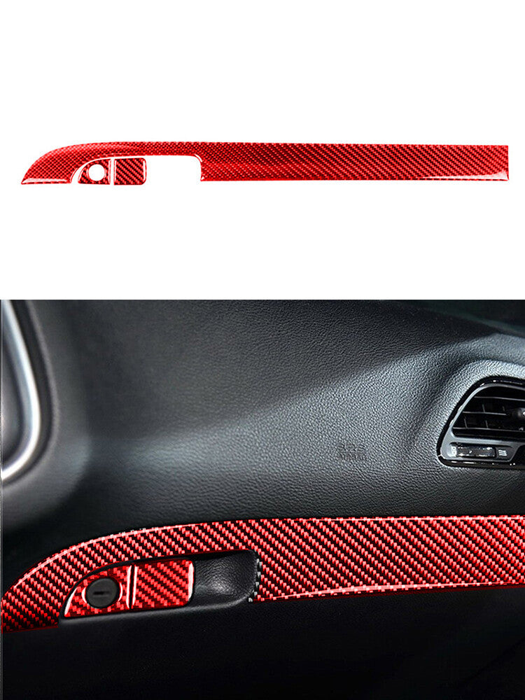 for Dodge for Challenger 2015-2020 Red Passenger Storage Box Set Trim Cover Decor