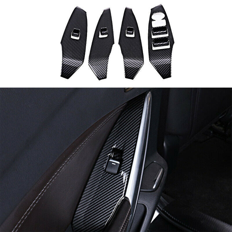 for Mazda 6 Atenza 2017-2019 Carbon Fiber Window Lift Panel Switch Cover Trims