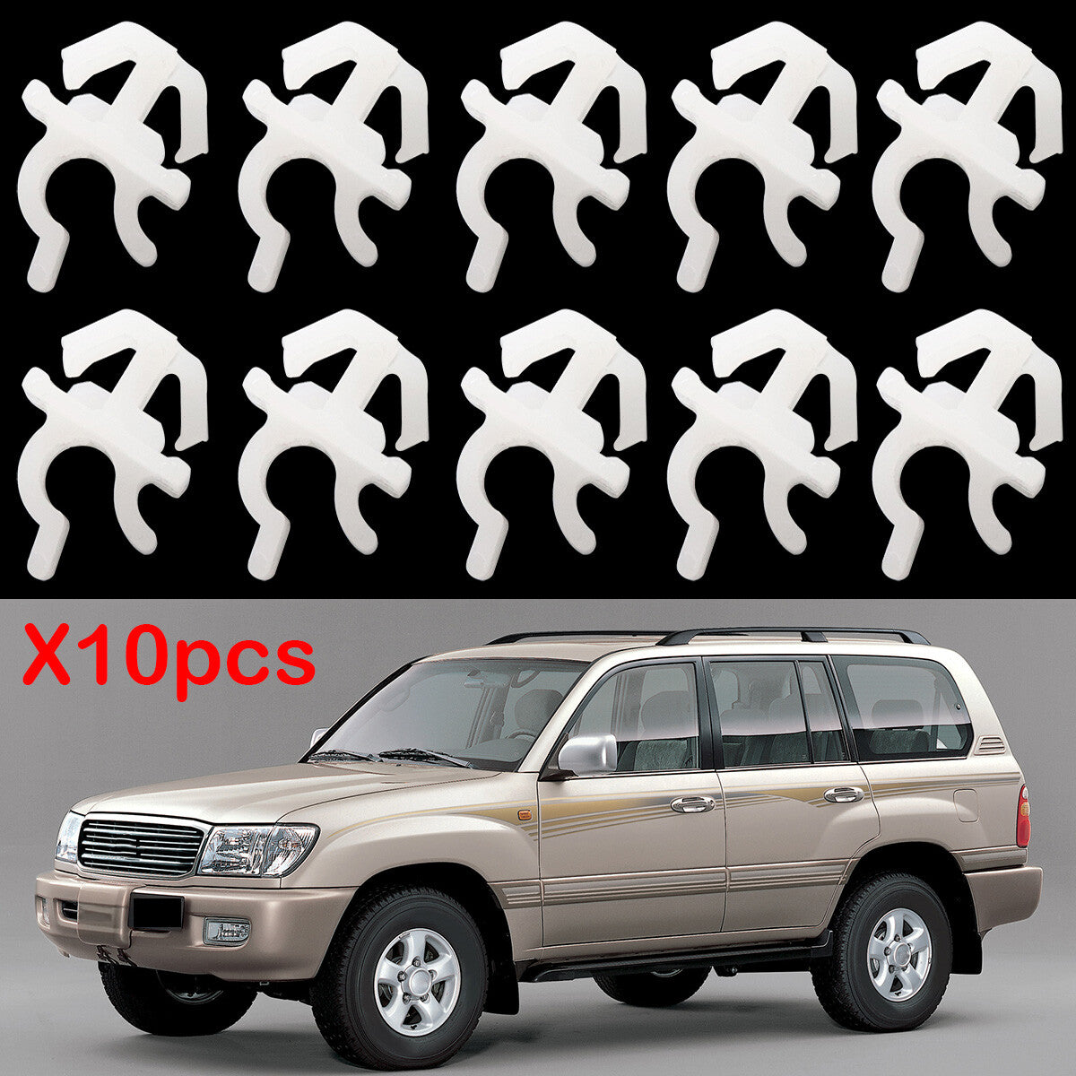 10x for Toyota Hilux for Land Cruiser Hood Rod Bonnet Support Prop Clip Clamp Holder