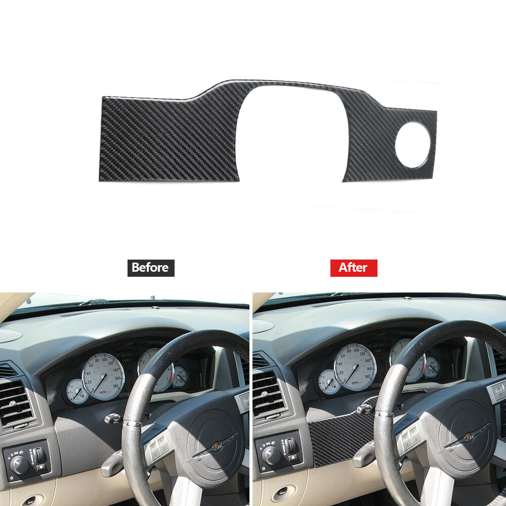 Carbon Fiber Steering Wheel Accent Cover Trim Sticker for Chrysler 300 2005-2007