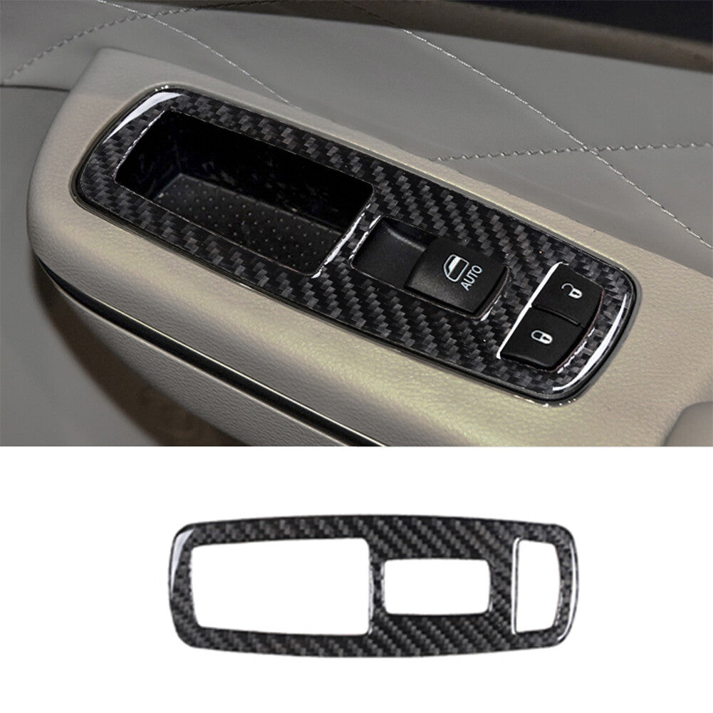 Carbon Fiber Interior Front Window Control Cover Trim for Chrysler 300 2015-22