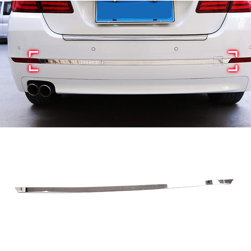 for BMW 5 Series F10 2011-13 Chrome Steel Rear Bumper Molding Strip Cover Guard