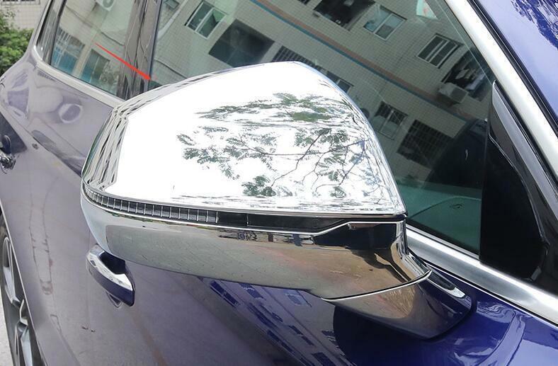 2PCS for Audi Q5 2018-2020 2023 ABS Chrome Rear View Side Mirror Cap Cover Trims