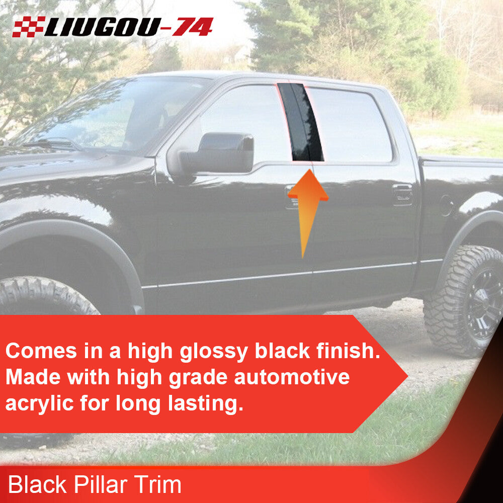 Cab Crew Piano Pillar Trim  for ford  F150 1997 - 2003 4-Piece Pillar Trim
