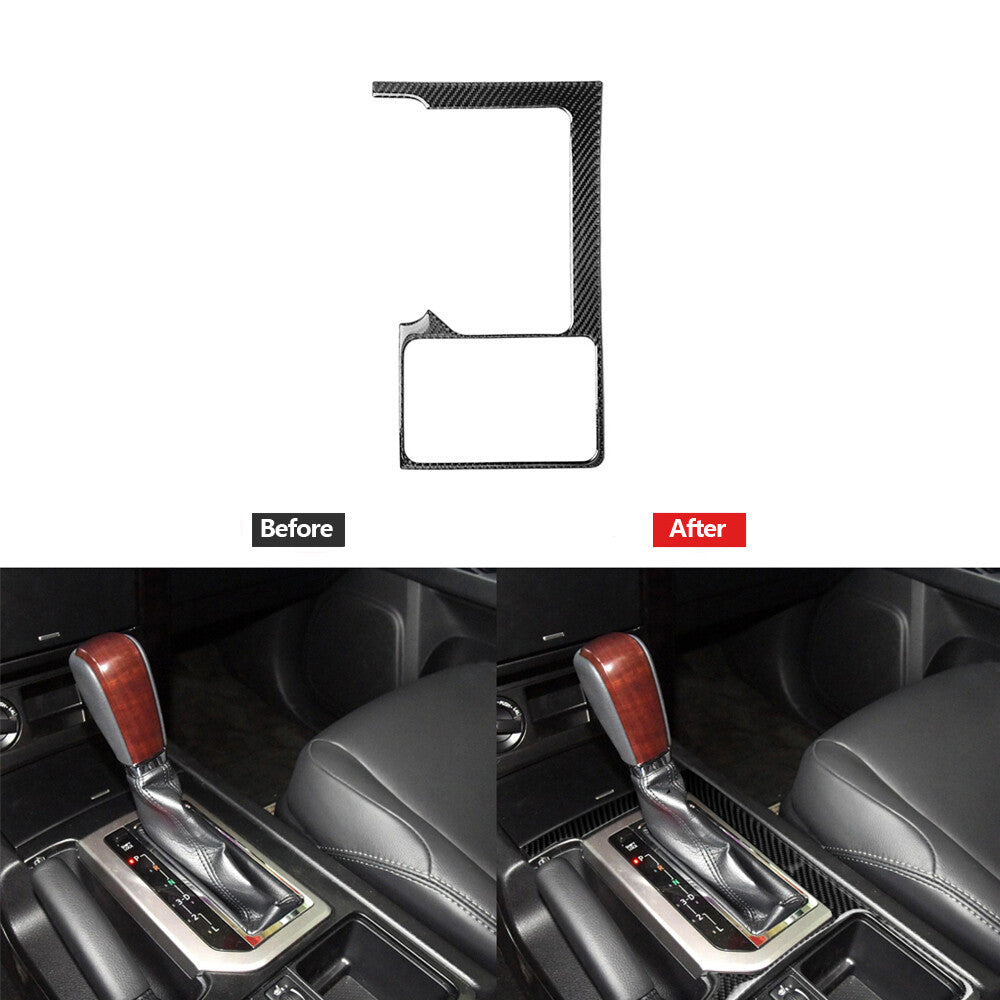 Carbon Fiber Gear Shift Panel Cover Trim for Toyota for Land Cruiser Prado 2010-2018