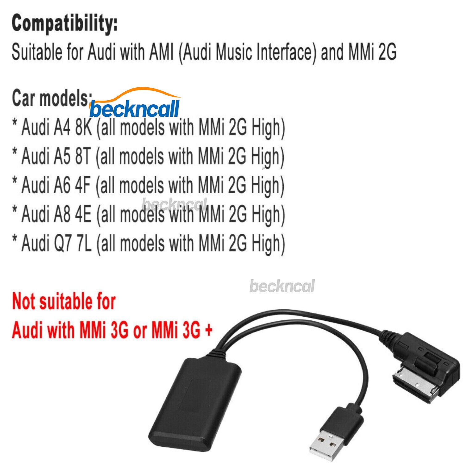 Wireless bluetooth Music Interface AUX Audio Cable Adapter for Audi Q7 A5 A6 for A8