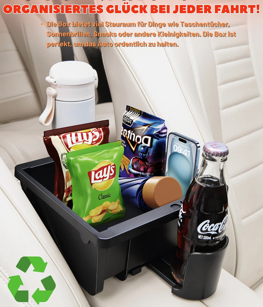 General Motors storage box, multi-functional center armrest storage box with 2 cup holders