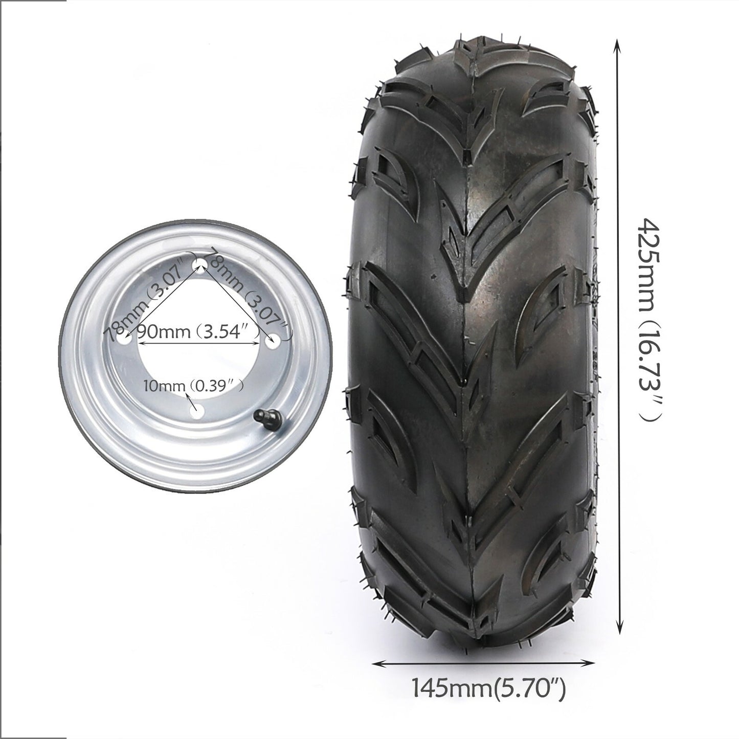 2-pack 16x8-7 inch wheels, tires, 4 bolts, rims, 24T rear axle hubs suitable for all-terrain vehicles and go-karts - Taodao