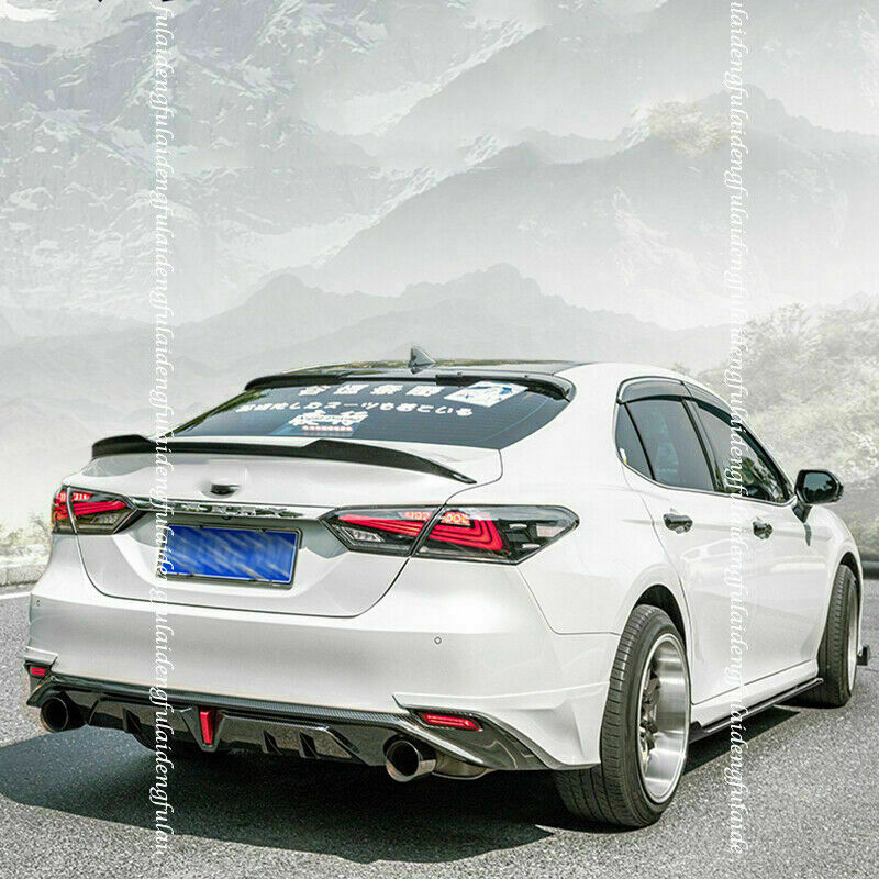 for Toyota for Camry 2018-2023 Carbon Fiber ABS Car Rear Trunk Spoiler Lip Tail Wing