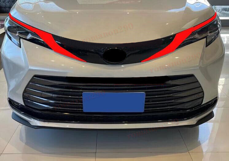 4X for Toyota for Sienna 2021-2023 Red Front Headlight Eyebrows Eyelids Molding Trim