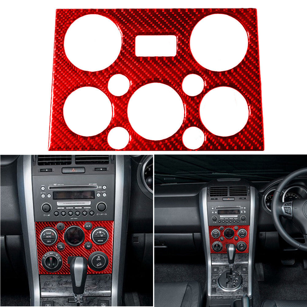 Carbon Fiber Climate Control Panel Cover Trim for Suzuki Grand Vitara 08-13 Red