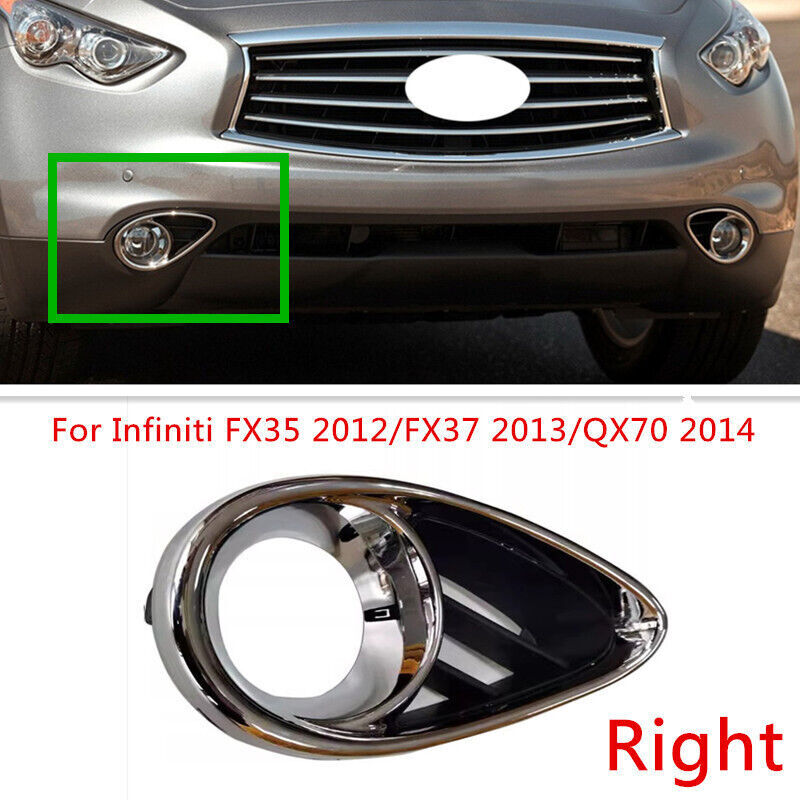 RH Front Bumper Fog Lamp Cover Bezel for Infiniti FX35 2012/FX37 2013/QX70 2014