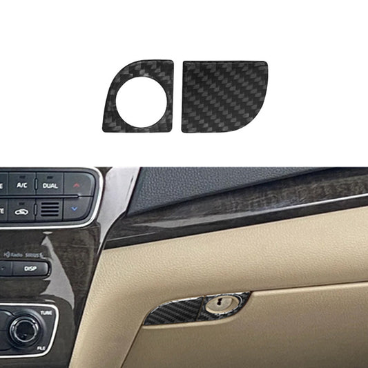 2X Carbon Fiber for Co -pilot Glove Box Switch Cover Trim for KIA Cadenza 2014-2016