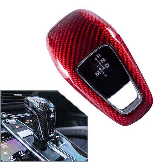 Carbon Fiber Gear Shift Knob Cover Trim for Porsche for Cayenne 2018-2021 RED