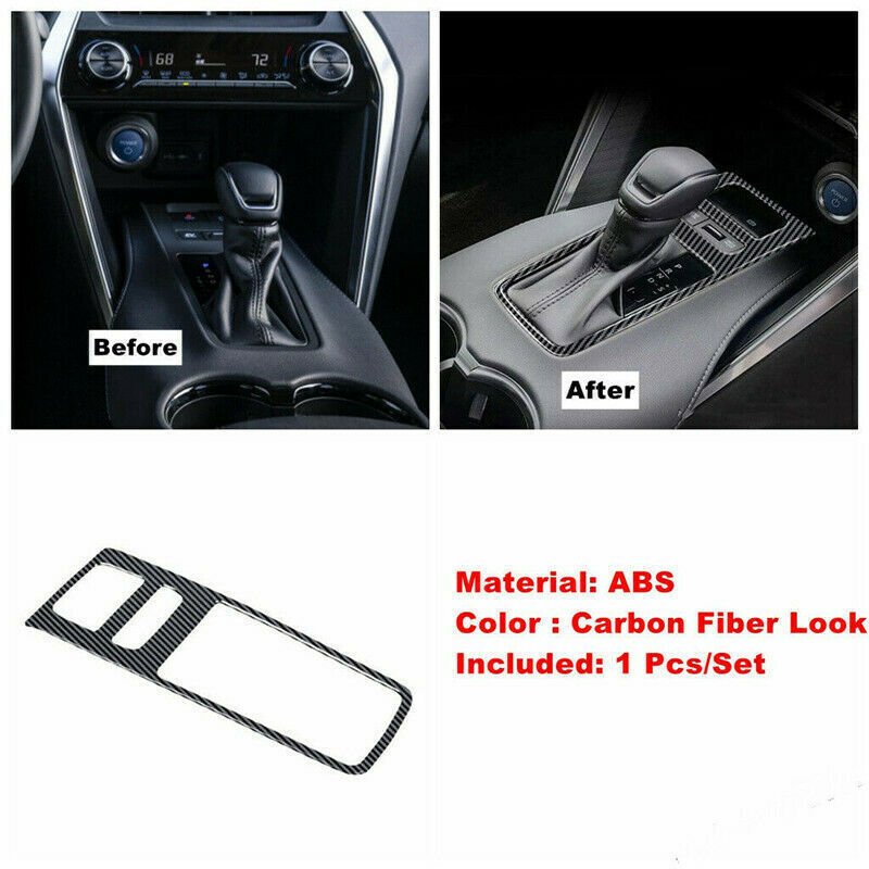 Carbon Fiber Look ABS Gear Shift Box Panel Cover Trim for Toyota Venza 2021-2023