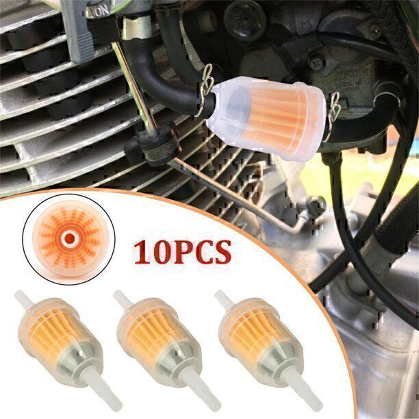 10PCS Motor Inline Gas Oil Fuel Filter Small Engine For 1/4 6-7mm Hose KY