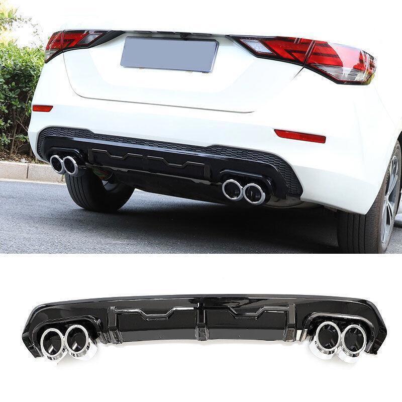Piano Black Rear Bumper Diffuser Spoiler Lip Moulding for Nissan Sentra 2020-23