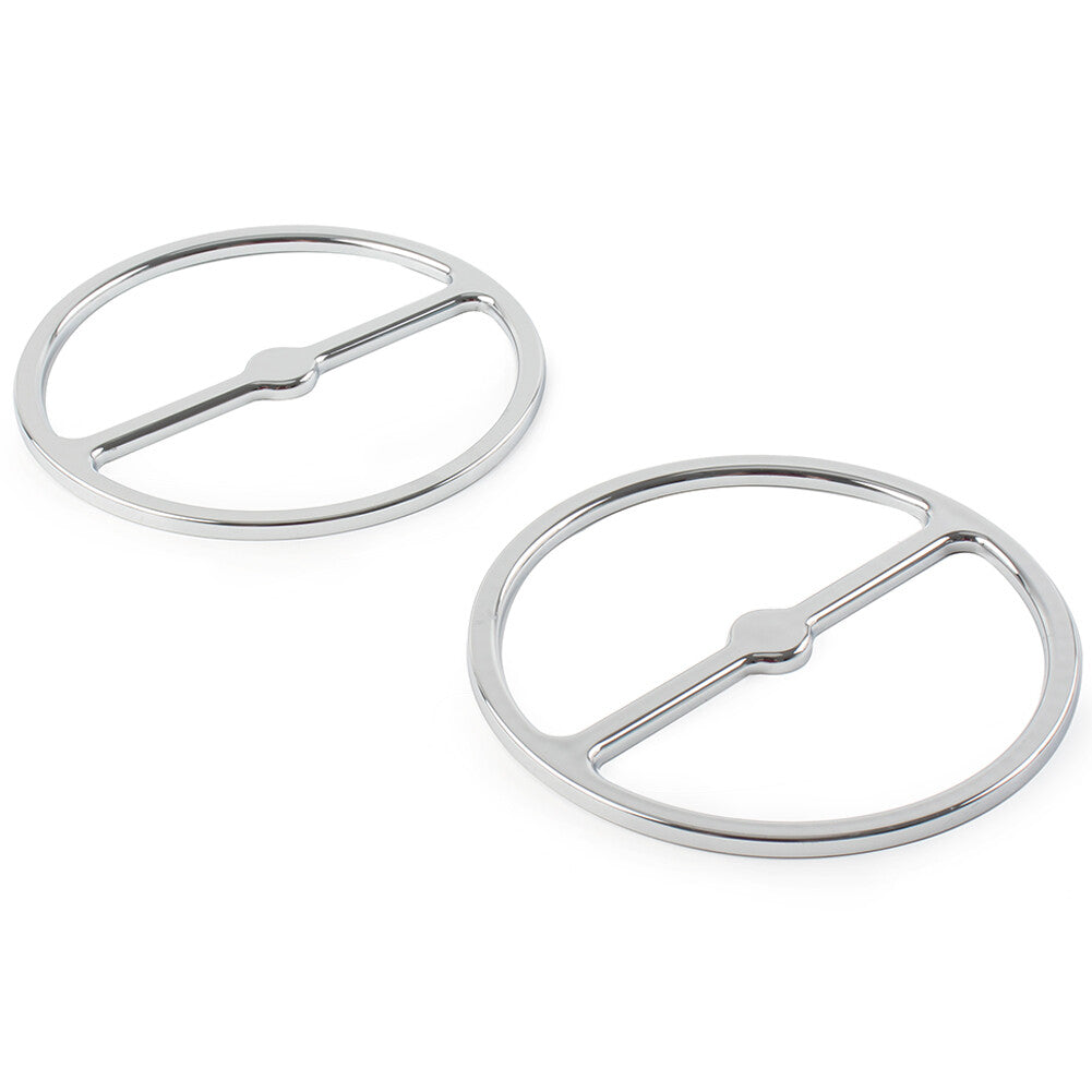 Fit for Harley Electra Tri Street Glide Left  Right Speaker Trim Ring Cover Chrome