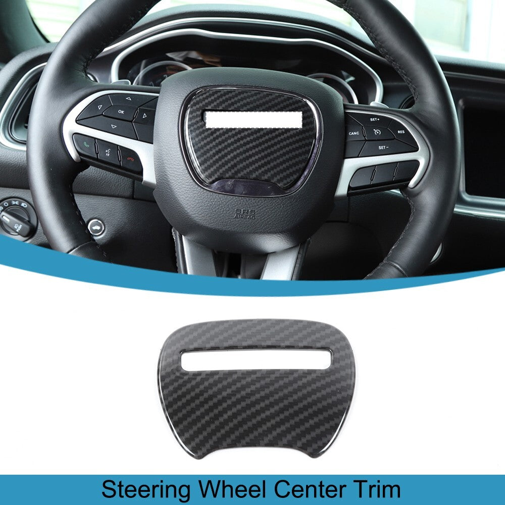 Steering Wheel Center Cover Trim Stickers for Dodge for Challenger Charger 2015-2023