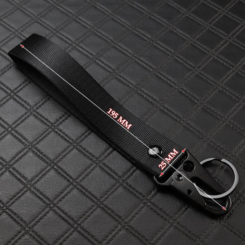 Car key fob metal key ring badge lanyard black for Acura and for Subaru Mugen