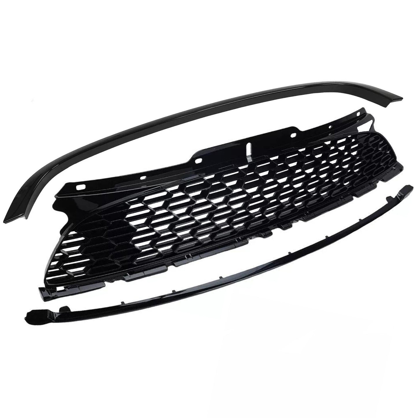 for Mini Cooper S R55 R56 R57 R58 2007-2015 Front Grille +Hood Molding Trim Set
