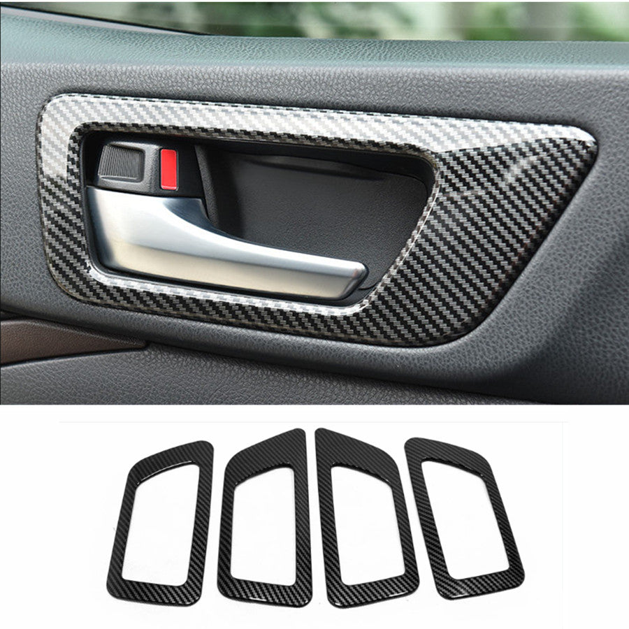 for Toyota Highlander 2017-2019 Carbon Fiber Car Door Handle Bowl Cover Trim 4PC