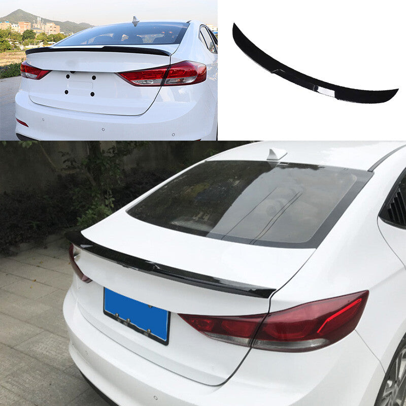 Glossy Black Rear Boot Spoiler Wing Flap 1PCS for Hyundai for Elantra 2017-2019 2018