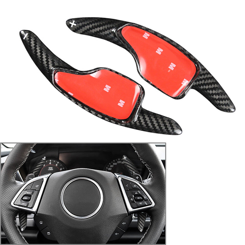 Steering Wheel Shift Paddle Fit for Chevrolet Camaro 2016-22 Carbon Fiber Black