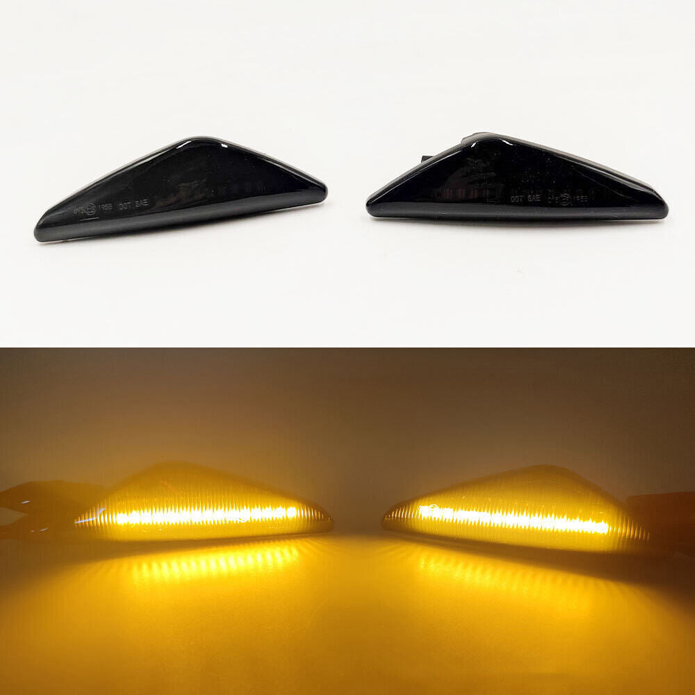 2x for BMW X3 F25 X5 E70 X6 E71 Smoked LED Side Marker Light Flow turn signal