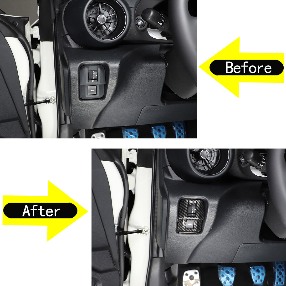 Matte Black Headlight Switch Trim Frame for Toyota Tundra 2022-2023 USA