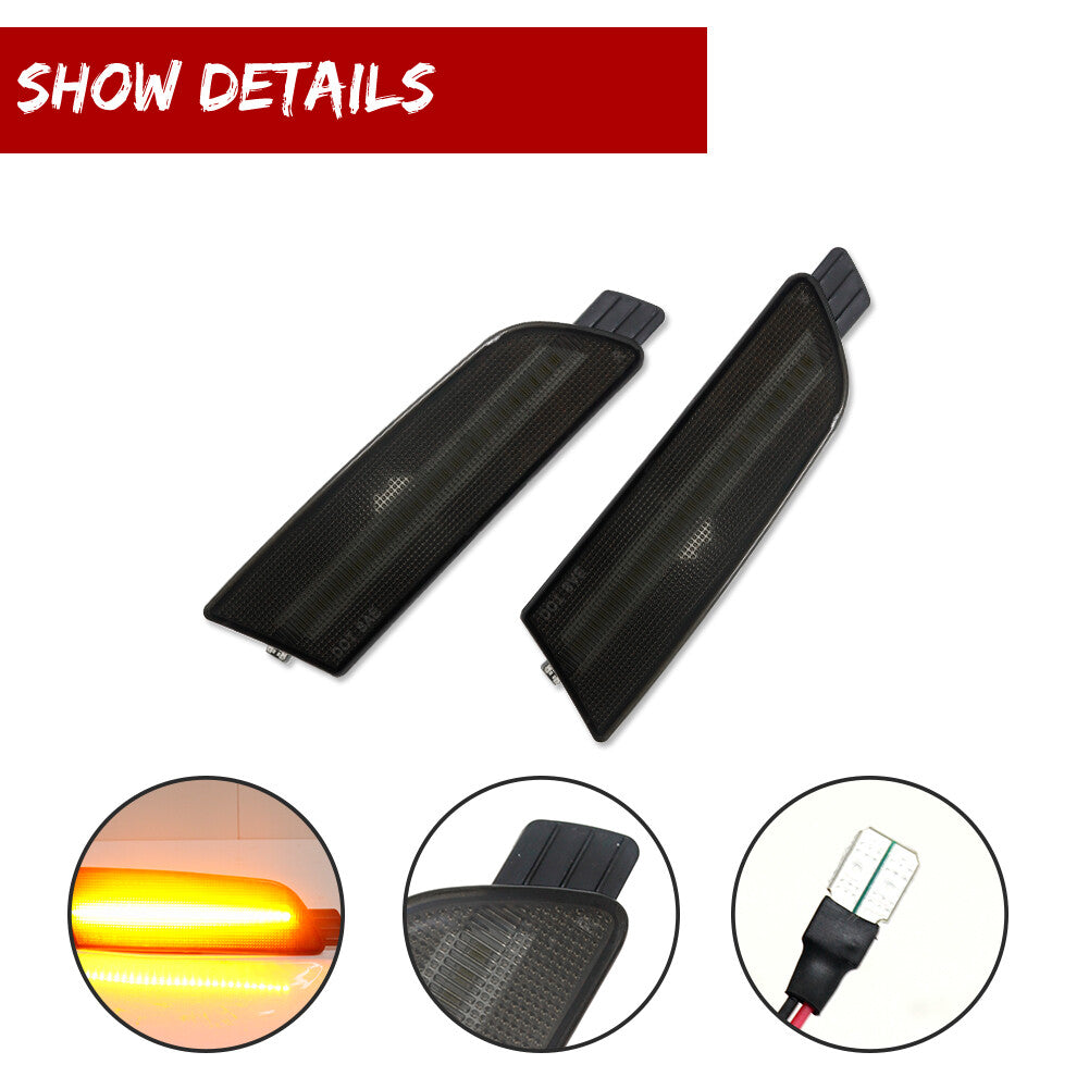 Suitable for 09-13 for Mazda 6 front bumper smoke LED side marker amber lights LH RH