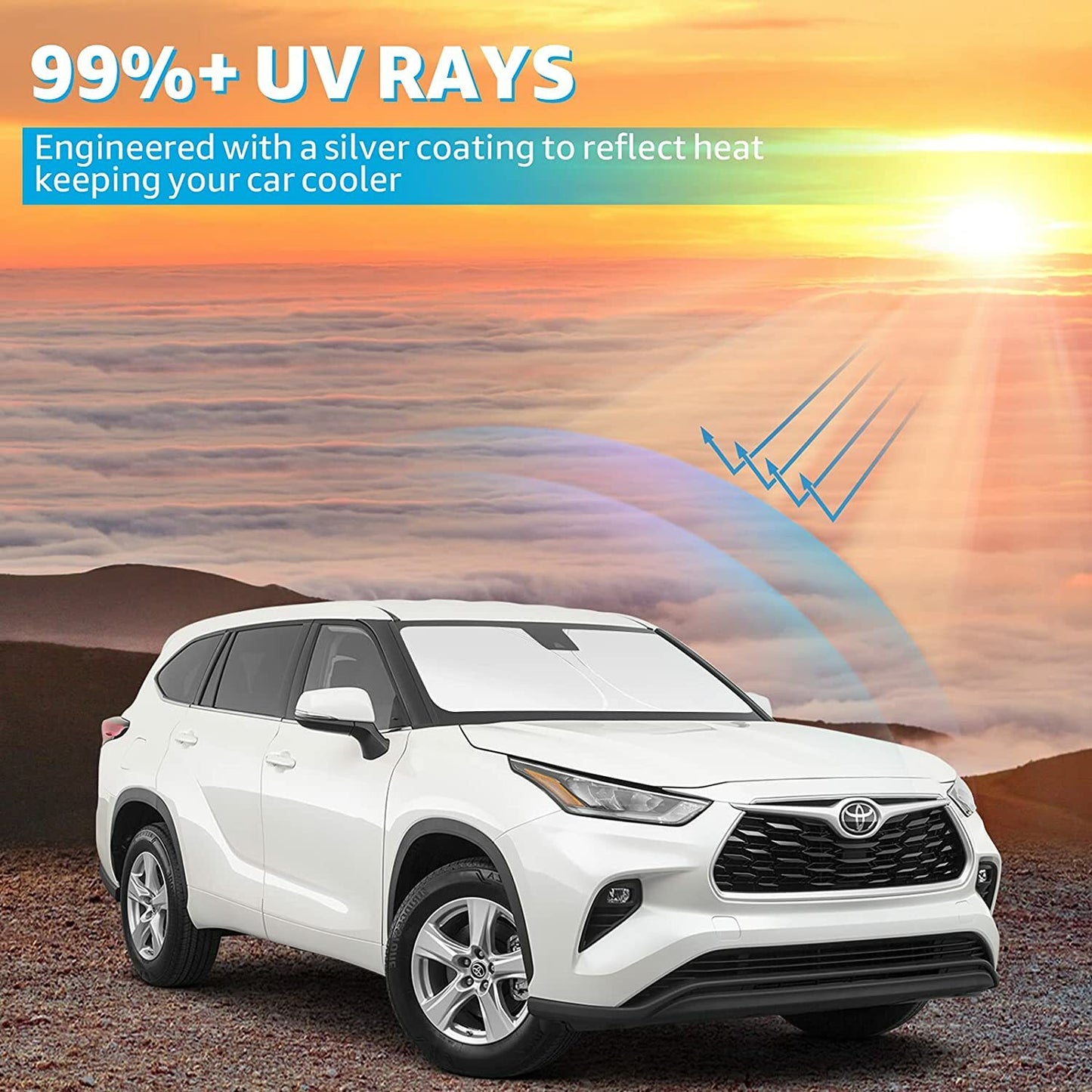 Custom Fit for Toyota RAV4 Accessory Auto Windshield Sun Shade UV Block Cover Visor