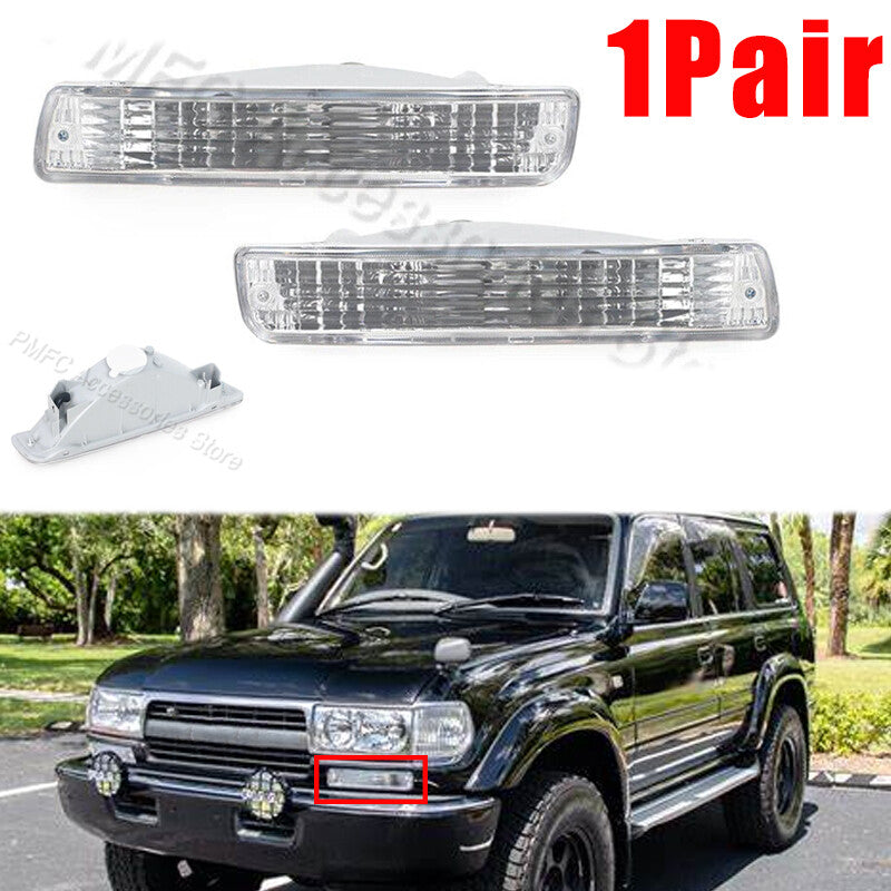 Pair for Toyota for Land Cruiser LC80 FJ80 1991-1998 Front Turn Signal Lamp Foglight