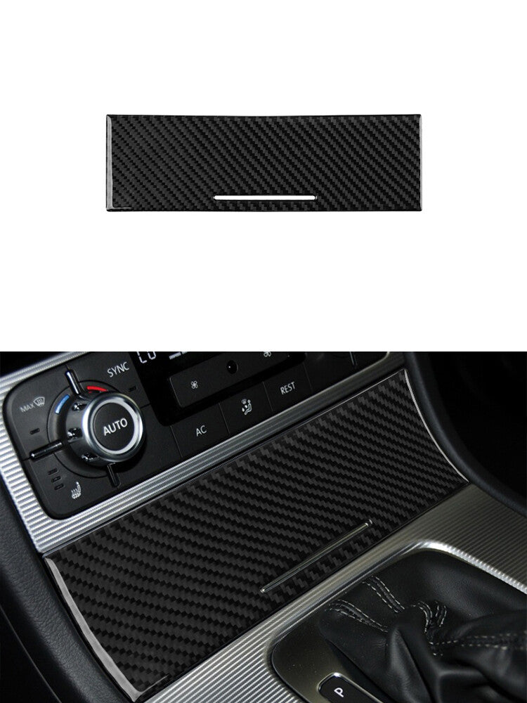 Central Control Ashtray Trim Cover Decor Carbon Fiber for VW Touareg 2011-2018