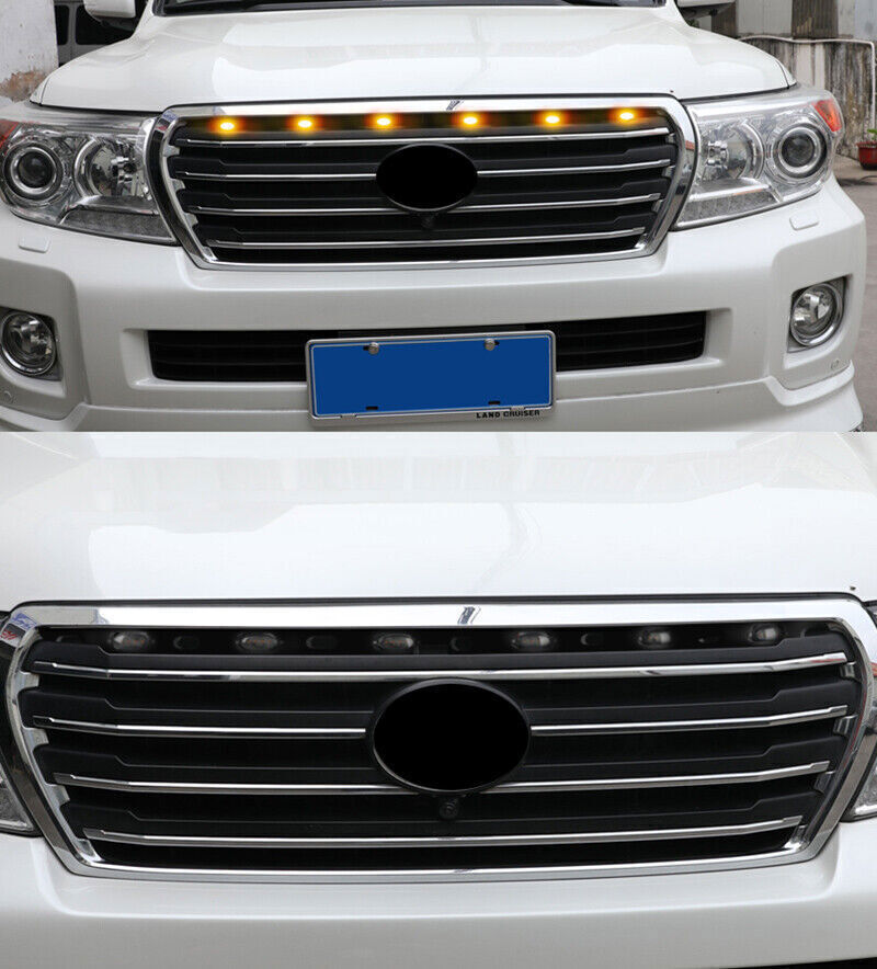 for Land Cruiser 2008-2015 Smoked Lens Amber LED Center Grille Running Light Kit