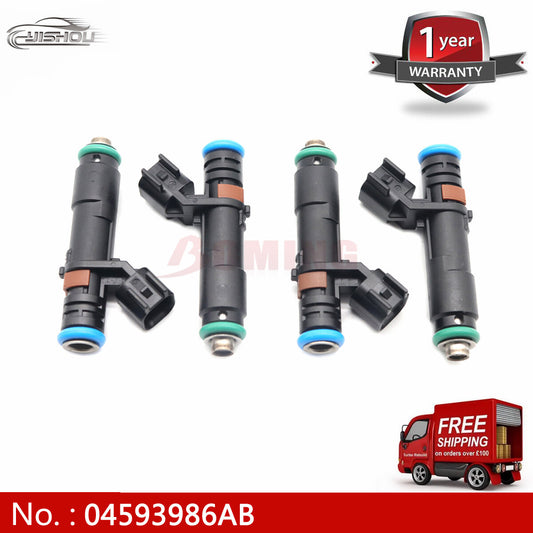 new fuel injectors 04593986AB, suitable for Chrysler 200 for Jeep Cherokee 2.4L, 2014-2016, 4 pieces available.