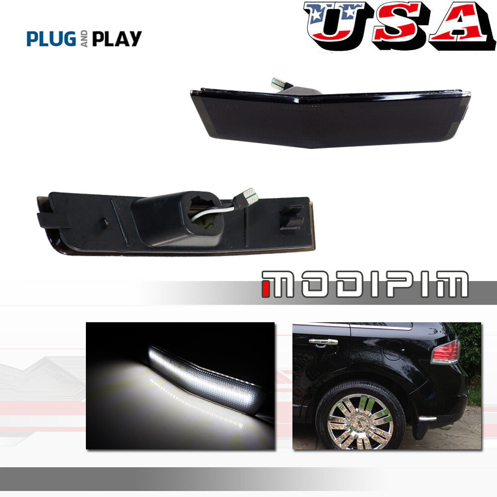 Two smoked lenses with white LED rear marker lights for 2007-10 for Lincoln MKX