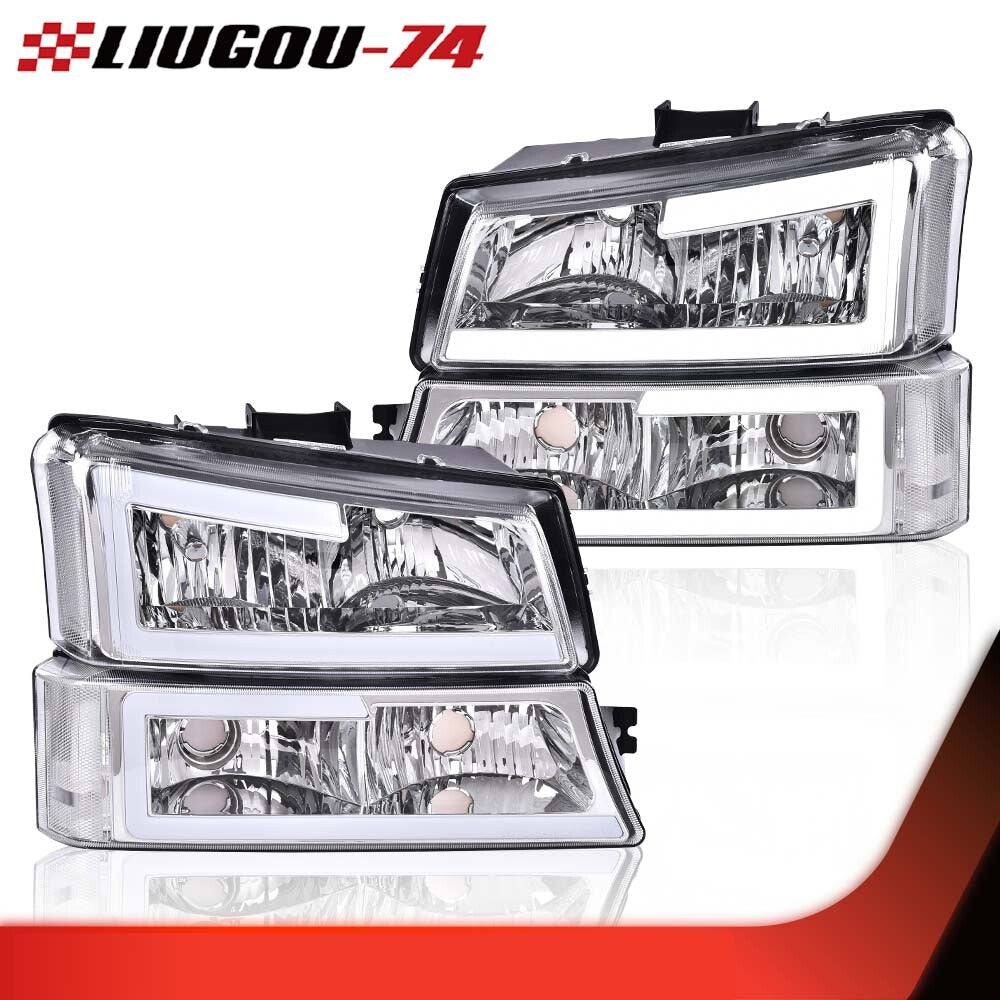 Suitable for 2003-07 SILVERADO AVALANCHE LED DRL headlights BUMPER LAMPS CHROME/CLEAR