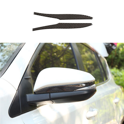 Soft Carbon Fiber External Rearview Mirror Strips Trim for Toyota RAV4 2013-2018