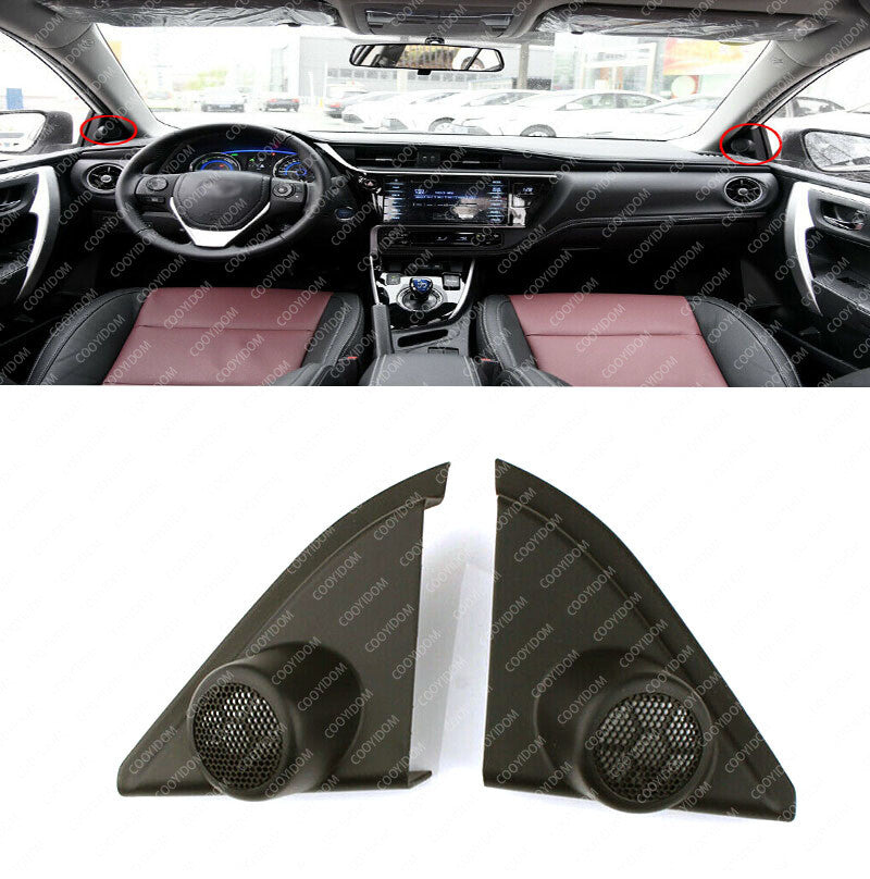 Pair Front Door Tweeter Triangle Cover Speaker Cover for Toyota for Corolla 2014-18