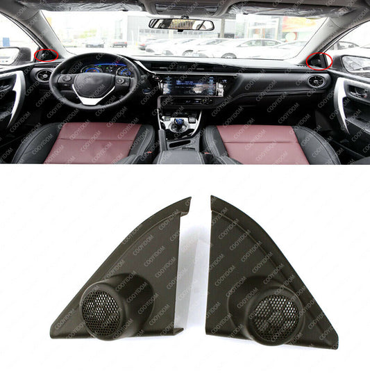 Pair Front Door Tweeter Triangle Cover Speaker Cover for Toyota for Corolla 2014-18