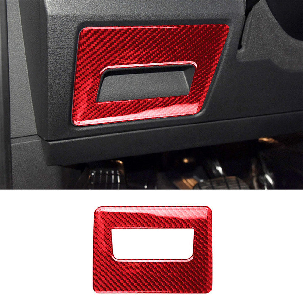 Red Carbon Fiber Interior Driver Side Storage Cover Trim for BMW X1 F48 2016-18