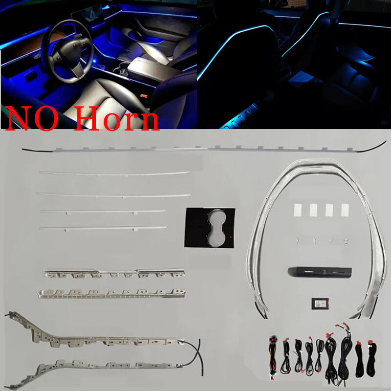 1Set Ambient Light 64 Colors Touch Control No Horn Fit for Tesla Model3 2019-20