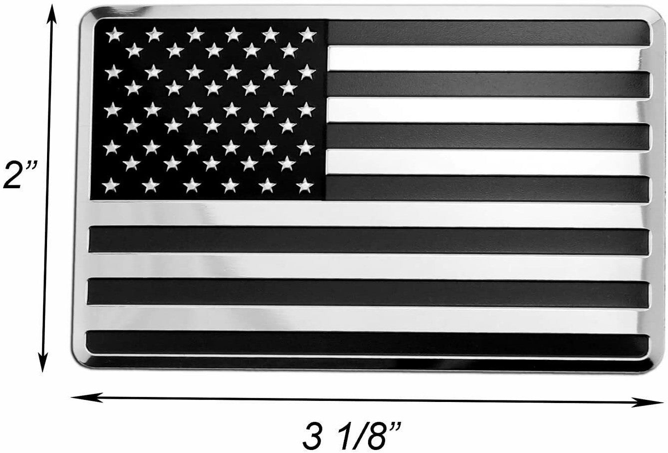 Car side fender rear trunk badge decal chrome black American flag for Audi 1 piece