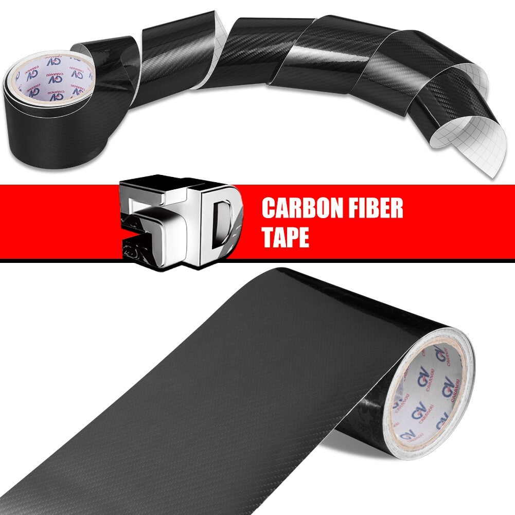 20ft 5D Black Carbon Fiber Air-Release Adhesive Vinyl Tape Roll Car Sticker