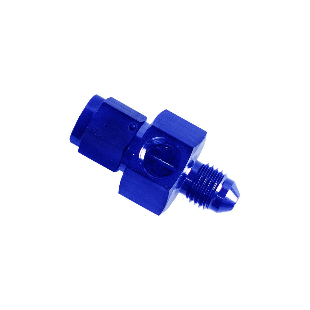 4AN Straight Fitting Adapter AN4Male to Female 1/8NPT Gauge Port Fuel Hose Blue