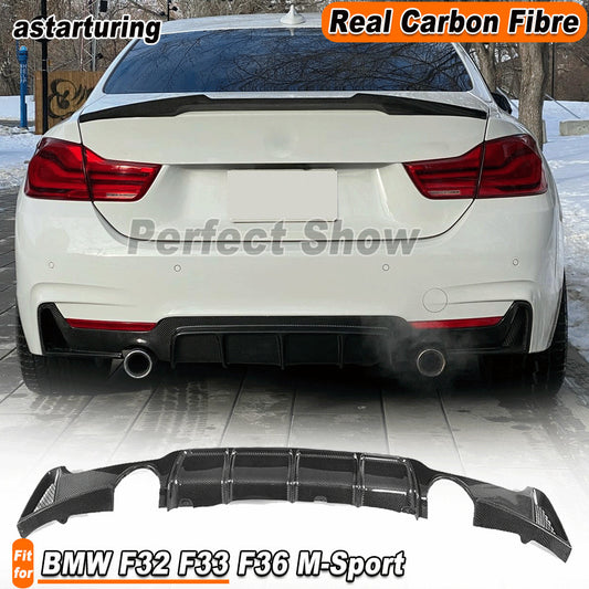 Fit for BMW 4 Series F32 F33 F36 M-Sport REAL Carbon Rear Bumper Diffuser Lip