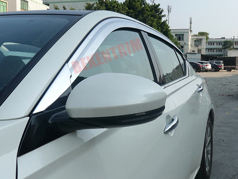 for Nissan Altima 2019-2022 Chrome Window Visor Vent Shades Sun Rain Guards 6P